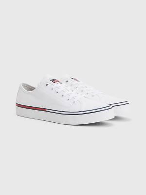 White Tommy Hilfiger Essential Low-Cut Men's Sneakers | TH391TZJ