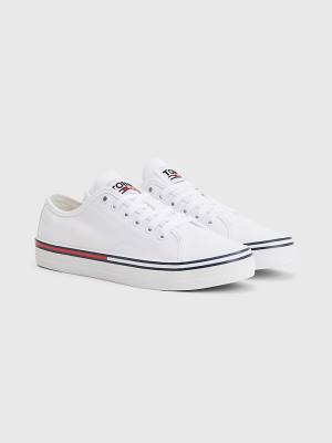 White Tommy Hilfiger Essential Low-Top Canvas Women's Sneakers | TH156MHW