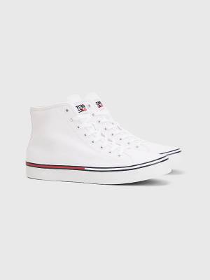 White Tommy Hilfiger Essential Mid-Top Men's Sneakers | TH352GXF