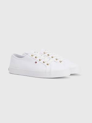 White Tommy Hilfiger Essential Nautical Women's Sneakers | TH703GAY