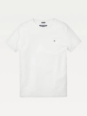 White Tommy Hilfiger Essential Organic Cotton Girls' T Shirts | TH108PQY