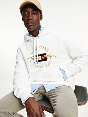 White Tommy Hilfiger Exclusive Icons Men's Hoodie | TH680SXC