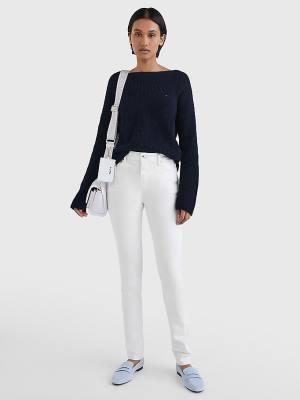 White Tommy Hilfiger Harlem High Rise Super Skinny Women's Jeans | TH956EHC