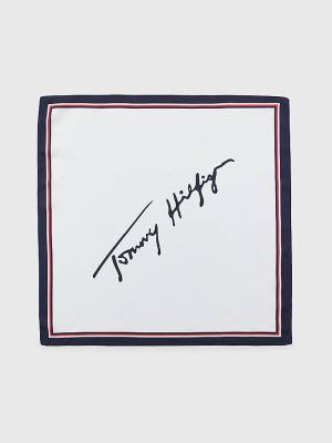 White Tommy Hilfiger Iconic Silk Bandana Women's Scarves | TH406AMV