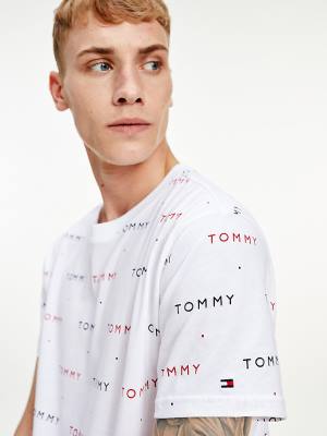 White Tommy Hilfiger Logo Embroidery Men's Pyjamas | TH120NML