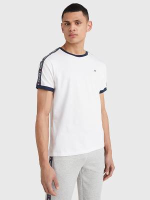 White Tommy Hilfiger Logo Tape Men's Pyjamas | TH891DET