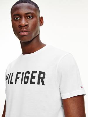 White Tommy Hilfiger Lounge Logo Organic Cotton Men's Pyjamas | TH068MHN