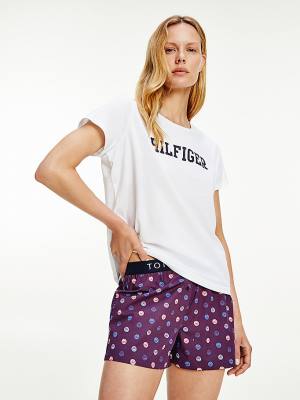 White Tommy Hilfiger Lounge Organic Cotton Women's T Shirts | TH960FLS