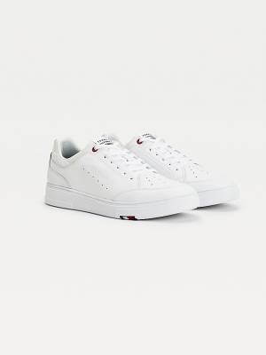 White Tommy Hilfiger Modern Cupsole Leather Men's Sneakers | TH367SMT