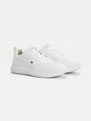 White Tommy Hilfiger Modern Lightweight Mesh Men's Sneakers | TH762WZH