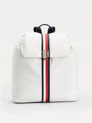 White Tommy Hilfiger Monogram Backpack Women's Bags | TH452RUB