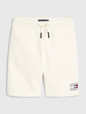 White Tommy Hilfiger Natural Earth Dye Sweat Shorts Boys' Pants | TH170TXS