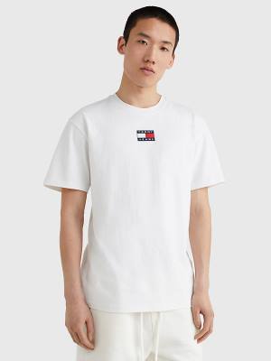 White Tommy Hilfiger Organic Cotton Badge Men's T Shirts | TH706LVH