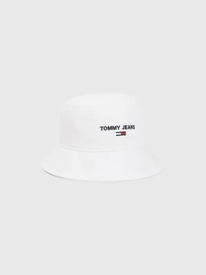 White Tommy Hilfiger Organic Cotton Bucket Men's Hats | TH894LYN