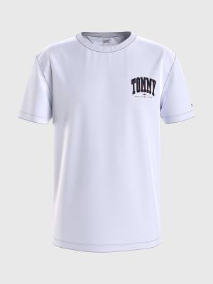 White Tommy Hilfiger Organic Cotton College Graphic Men's T Shirts | TH620CNT