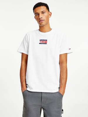 White Tommy Hilfiger Organic Cotton Men's T Shirts | TH429JUN