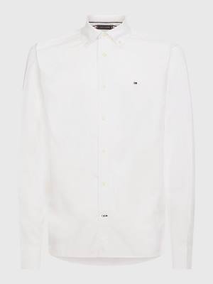 White Tommy Hilfiger Organic Cotton Poplin Regular Fit Men's Shirts | TH381TJD