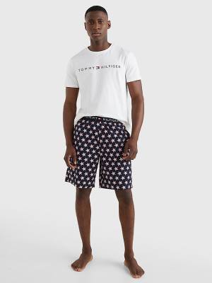 White Tommy Hilfiger Original Short Print Set Men's Pyjamas | TH984HBM