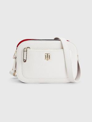 White Tommy Hilfiger Pebble Grain Signature Camera Women's Bags | TH362XDU