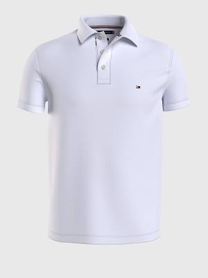 White Tommy Hilfiger Plus Bubble Weave Men's Polo Shirts | TH482PJR