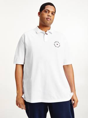 White Tommy Hilfiger Plus Organic Cotton Pique Regular Fit Men's Polo Shirts | TH178YVD