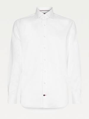 White Tommy Hilfiger Pure Cotton Fitted Men's Shirts | TH209FVI