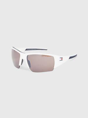 White Tommy Hilfiger Rectangular Men's Sunglasses | TH836UEX