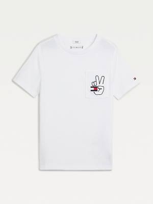 White Tommy Hilfiger Recycled Smiley Boys' T Shirts | TH108SBH