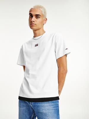 White Tommy Hilfiger Signature Graphic Men's T Shirts | TH065KHI