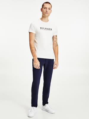 White Tommy Hilfiger Signature Organic Cotton Graphic Logo Men's T Shirts | TH368NOC