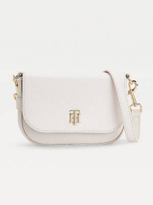 White Tommy Hilfiger Small Monogram Crossover Women's Bags | TH759ZNF