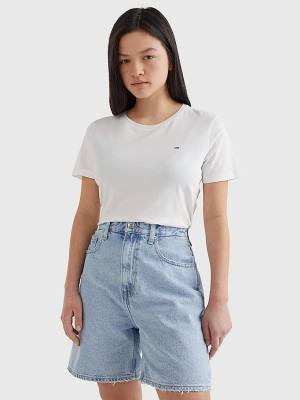 White Tommy Hilfiger Soft Jersey Women's T Shirts | TH927NHL