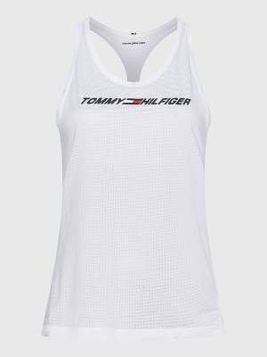 White Tommy Hilfiger Sport Mesh Tank Top Women's T Shirts | TH416XBM