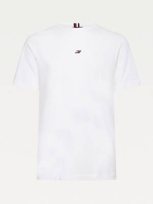 White Tommy Hilfiger Sport Organic Cotton Motion Flag Men's T Shirts | TH623DUA