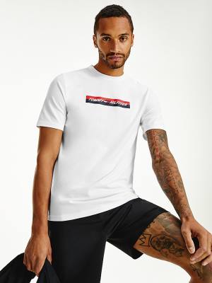 White Tommy Hilfiger Sport Organic Jersey Men's T Shirts | TH632WGV