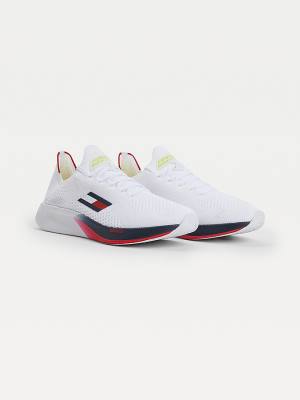 White Tommy Hilfiger Sport Performance Knitted Men's Sneakers | TH401LJX