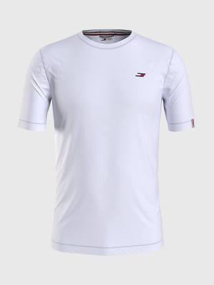 White Tommy Hilfiger Sport Slim Fit Logo Training Men's T Shirts | TH685TXN