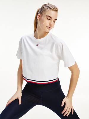 White Tommy Hilfiger Sport TH Cool Relaxed Organic Cotton Women's T Shirts | TH076MJB