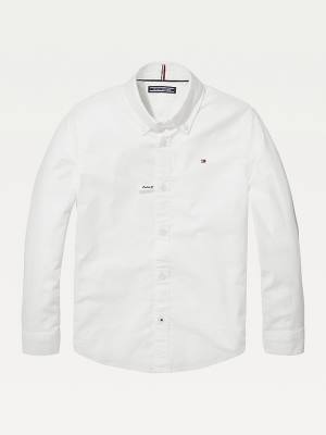 White Tommy Hilfiger Stretch Oxford Boys' Shirts | TH678BRH