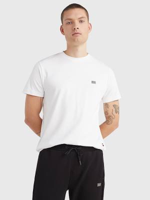 White Tommy Hilfiger TH Flex Pure Cotton Travel Men's T Shirts | TH854MYN