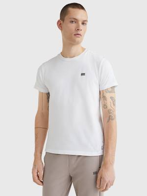 White Tommy Hilfiger TH Flex Tech Essentials Men's T Shirts | TH238POV