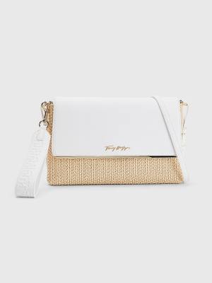 White Tommy Hilfiger TH Modern Straw Clutch Women's Bags | TH578OSH