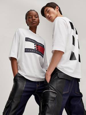 White Tommy Hilfiger TOMMYXROMEO Dual-Gender Women's T Shirts | TH601WNM