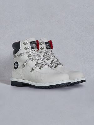 White Tommy Hilfiger TOMMYXTIMBERLAND Waterproof Cleated Hiking Women's Boots | TH435QRX