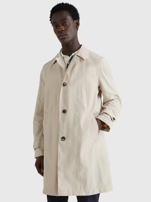 White Tommy Hilfiger Taped Trench Coat Men's Jackets | TH025XBY