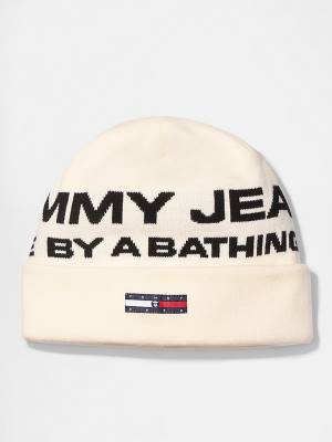 White Tommy Hilfiger Tommy X AAPE Beanie Men's Hats | TH453OCQ