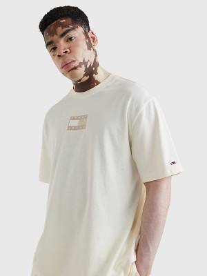 White Tommy Hilfiger Tonal Logo Back Graphic Men's T Shirts | TH348WAK