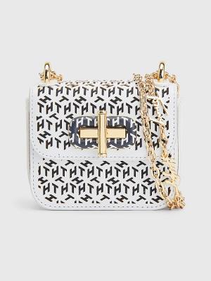 White Tommy Hilfiger Turn Lock Laser Cut Micro Women's Bags | TH142OYB