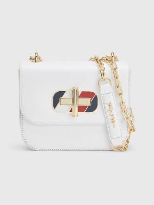 White Tommy Hilfiger Turn Lock Mini Crossover Women's Bags | TH361XZH