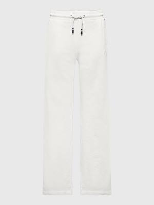 White Tommy Hilfiger Wide Leg Signature Logo Sweatpants Girls' Pants | TH640FRK